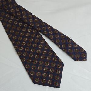 Hathaway/McFarlin's Silk Tie,‎ Blue/Red/Yellow Daisy Pattern